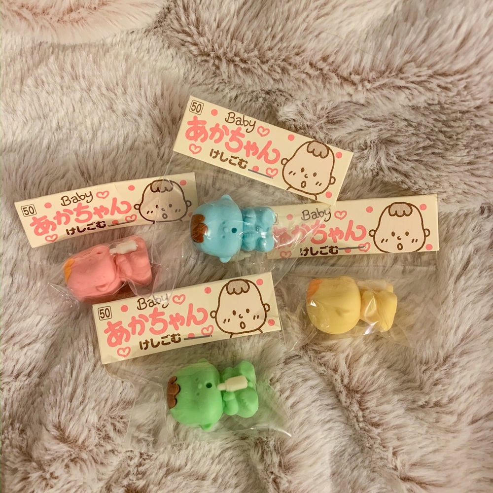 Japanese baby eraser collectible set